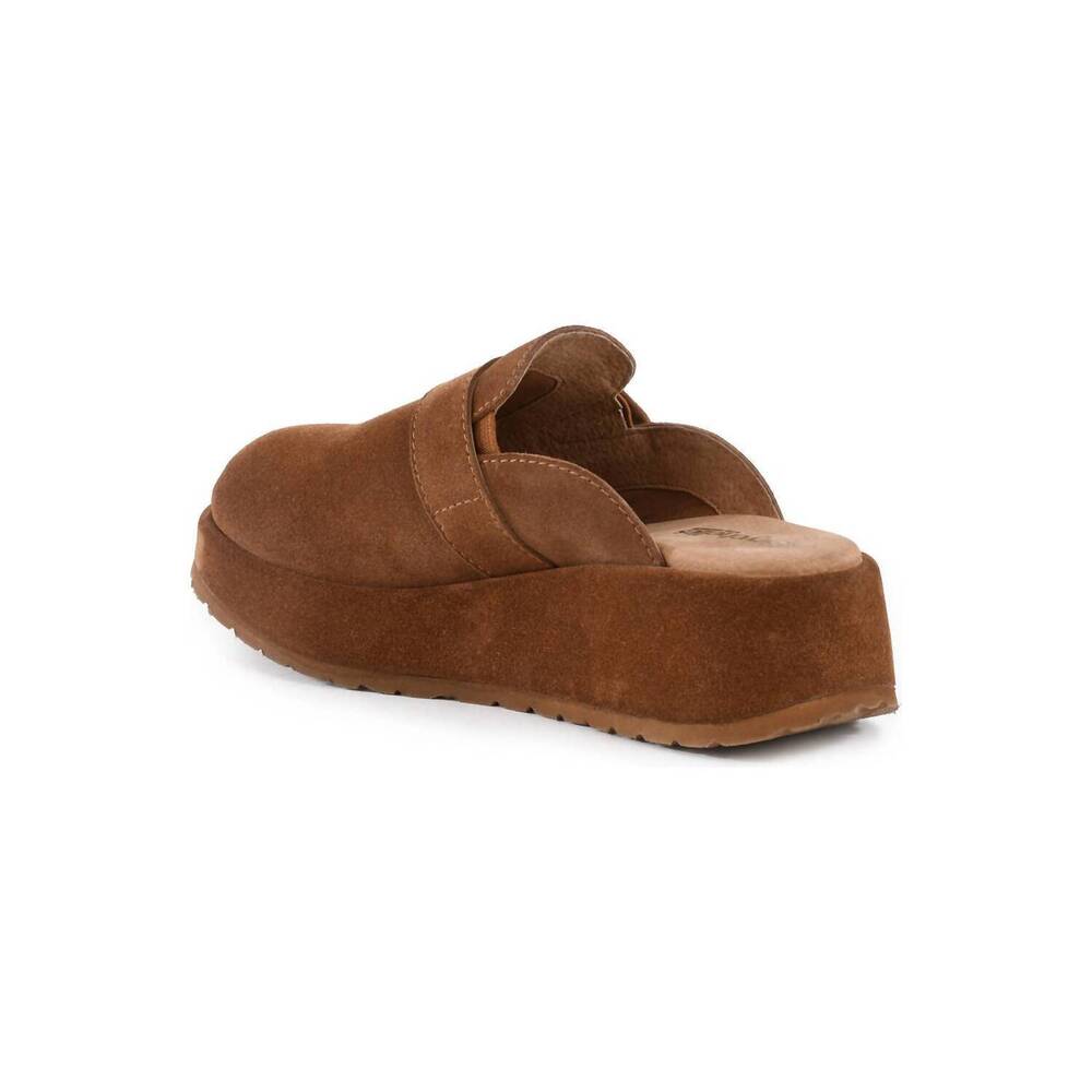 NEW SEYCHELLES women's come together open back platform mules in brown suede - Picture 4 of 5